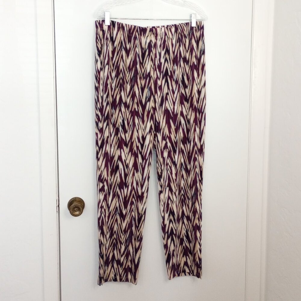 Chico's Travelers Classic Abstract Ikat Print Pants